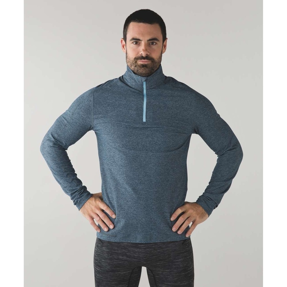 Lululemon Surge Warm 1/2 Zip Pullover Mens XL Blue Performance Stretch Gym Golf